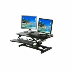 33" Airlift Electric Adjustable Height Standing Desk Converter Black - Seville Classics