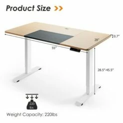 Costway Electric 55''x28'' Standing Desk Sit Stand Height Adjustable Splice Board