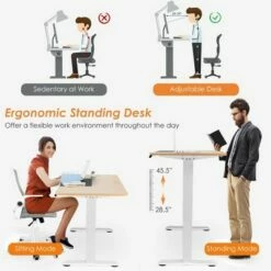 Costway Electric 55''x28'' Standing Desk Sit Stand Height Adjustable Splice Board -Outlet Desks Store unnamed file 9227