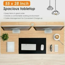 Costway Electric 55''x28'' Standing Desk Sit Stand Height Adjustable Splice Board -Outlet Desks Store unnamed file 9228