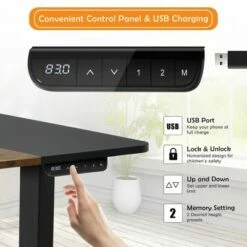 Costway 55''x28'' Electric Standing Desk Height Adjustable Sit Stand Desk w/USB Port BrownBlack -Outlet Desks Store unnamed file 9251