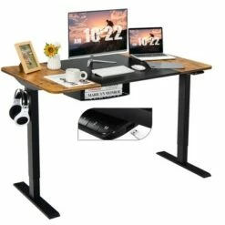Costway 55''x28'' Electric Standing Desk Height Adjustable Sit Stand Desk w/USB Port BrownBlack -Outlet Desks Store unnamed file 9255