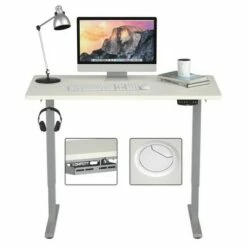 Costway Electric Standing Desk Sit to Stand Height Adjustable Dual Motor White/Black/Grey -Outlet Desks Store unnamed file 9266