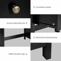 Costway Computer Desk Study Writing Desk Home Office Workstation with 3 Drawers WhiteBlack -Outlet Desks Store unnamed file 9274