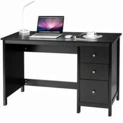 Costway Computer Desk Study Writing Desk Home Office Workstation with 3 Drawers WhiteBlack -Outlet Desks Store unnamed file 9275