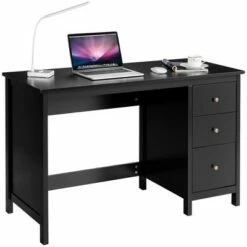 Costway Computer Desk Study Writing Desk Home Office Workstation with 3 Drawers WhiteBlack -Outlet Desks Store unnamed file 9277