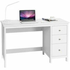 Costway Computer Desk Study Writing Desk Home Office Workstation with 3 Drawers WhiteBlack -Outlet Desks Store unnamed file 9278