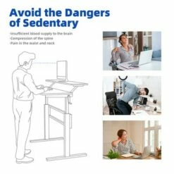 Costway Standing Desk Crank Adjustable Sit to Stand Workstation with Monitor Shelf BrownBlack -Outlet Desks Store unnamed file 9282