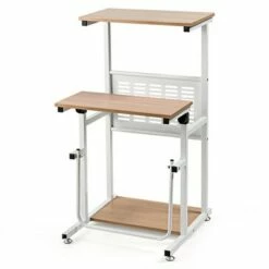 Costway Stand Up Desk Height Adjustable Sit Stand Computer Workstation Standing Desk -Outlet Desks Store unnamed file 9299
