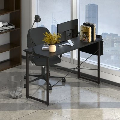 Costway Modern Computer Desk 47'' Study Writing Table w/ Storage Bag Coffee Black/Brown/Coffee 5 Costway Modern Computer Desk 47'' Study Writing Table w/ Storage Bag Coffee Black/Brown/Coffee - Image 3