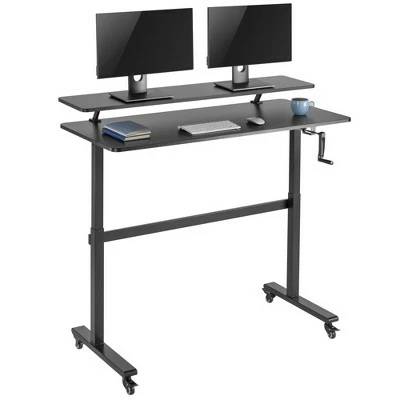 Tranzendesk Standing Desk with Attachable Shelf, Front Handle, and Wheels – 55” Sit to Stand Workstation – Black – Stand Steady 8 Tranzendesk Standing Desk with Attachable Shelf, Front Handle, and Wheels – 55” Sit to Stand Workstation – Black – Stand Steady - Image 6