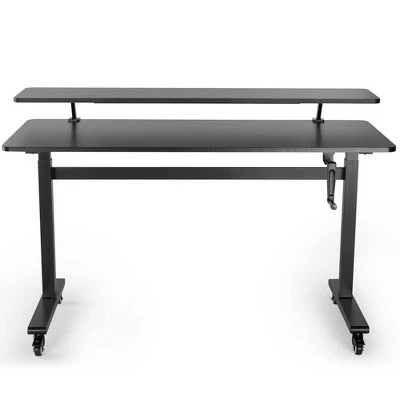 Tranzendesk Standing Desk with Attachable Shelf, Front Handle, and Wheels – 55” Sit to Stand Workstation – Black – Stand Steady 10 Tranzendesk Standing Desk with Attachable Shelf, Front Handle, and Wheels – 55” Sit to Stand Workstation – Black – Stand Steady - Image 8