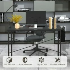 Costway Modern Computer Desk 47'' Study Writing Table w/ Storage Bag Coffee Black/Brown/Coffee 19 Costway Modern Computer Desk 47'' Study Writing Table w/ Storage Bag Coffee Black/Brown/Coffee -Outlet Desks Store unnamed file 933