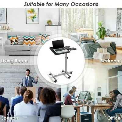 Costway Adjustable Angle & Height Rolling Laptop Notebook Desk Stand Over Sofa Bed Table 6 Costway Adjustable Angle & Height Rolling Laptop Notebook Desk Stand Over Sofa Bed Table - Image 4