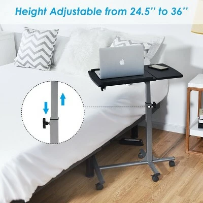 Costway Adjustable Angle & Height Rolling Laptop Notebook Desk Stand Over Sofa Bed Table 7 Costway Adjustable Angle & Height Rolling Laptop Notebook Desk Stand Over Sofa Bed Table - Image 5
