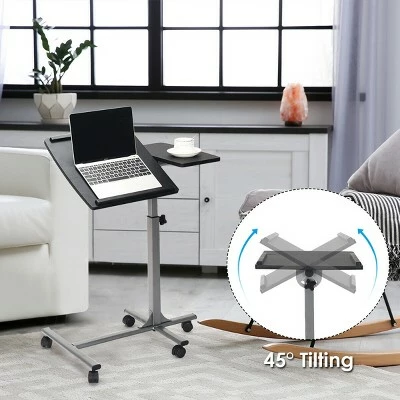 Costway Adjustable Angle & Height Rolling Laptop Notebook Desk Stand Over Sofa Bed Table 8 Costway Adjustable Angle & Height Rolling Laptop Notebook Desk Stand Over Sofa Bed Table - Image 6