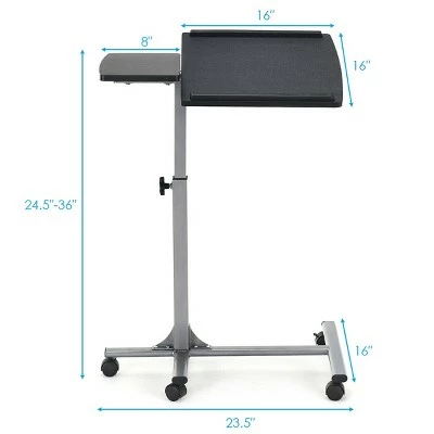 Costway Adjustable Angle & Height Rolling Laptop Notebook Desk Stand Over Sofa Bed Table 11 Costway Adjustable Angle & Height Rolling Laptop Notebook Desk Stand Over Sofa Bed Table - Image 9