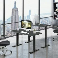 Costway 48'' Electric Sit to Stand Desk Adjustable Standing Workstation w/Control -Outlet Desks Store unnamed file 9356