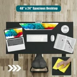 Costway 48'' Electric Sit to Stand Desk Adjustable Standing Workstation w/Control -Outlet Desks Store unnamed file 9358