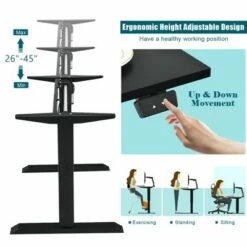 Costway 48'' Electric Sit to Stand Desk Adjustable Standing Workstation w/Control -Outlet Desks Store unnamed file 9359