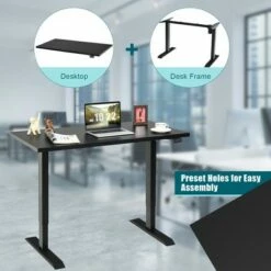 Costway 48'' Electric Sit to Stand Desk Adjustable Standing Workstation w/Control -Outlet Desks Store unnamed file 9361