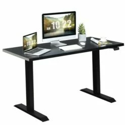 Costway 48'' Electric Sit to Stand Desk Adjustable Standing Workstation w/Control -Outlet Desks Store unnamed file 9363