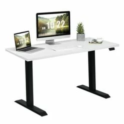 Costway 48'' Electric Sit to Stand Desk Adjustable Standing Workstation w/Control -Outlet Desks Store unnamed file 9364