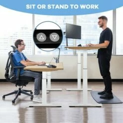 Costway Electric Stand Up Desk Frame Dual Motor Height Adjustable Stand WhiteBlack -Outlet Desks Store unnamed file 9369