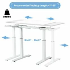 Costway Electric Stand Up Desk Frame Dual Motor Height Adjustable Stand WhiteBlack -Outlet Desks Store unnamed file 9373