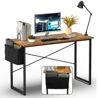 Costway Modern Computer Desk 47'' Study Writing Table w/ Storage Bag Coffee Black/Brown/Coffee 14 Costway Modern Computer Desk 47'' Study Writing Table w/ Storage Bag Coffee Black/Brown/Coffee - Image 12
