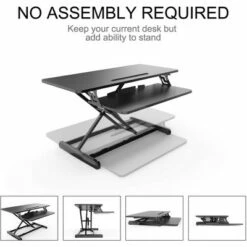Smugdesk 32 Inch Adjustable Ergonomic Sitting Standing Convertible Desk Workstation Riser with Keyboard Tray for Home Office, Black -Outlet Desks Store unnamed file 9419