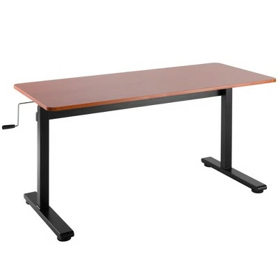 Tranzendesk Standing Desk – 55" Manual Height Adjustable Workstation – Cherry – Stand Steady 3 Tranzendesk Standing Desk – 55" Manual Height Adjustable Workstation – Cherry – Stand Steady