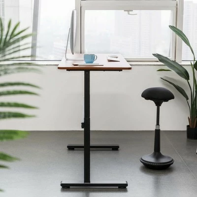 Tranzendesk Standing Desk – 55" Manual Height Adjustable Workstation – Cherry – Stand Steady 5 Tranzendesk Standing Desk – 55" Manual Height Adjustable Workstation – Cherry – Stand Steady - Image 3