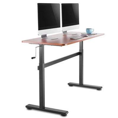 Tranzendesk Standing Desk – 55" Manual Height Adjustable Workstation – Cherry – Stand Steady 8 Tranzendesk Standing Desk – 55" Manual Height Adjustable Workstation – Cherry – Stand Steady - Image 6