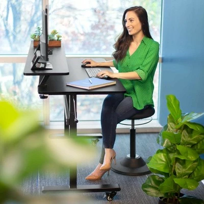 Tranzendesk Standing Desk – 55" Manual Height Adjustable Workstation – Cherry – Stand Steady 9 Tranzendesk Standing Desk – 55" Manual Height Adjustable Workstation – Cherry – Stand Steady - Image 7