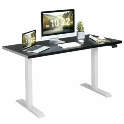 Costway 48'' Electric Sit to Stand Desk Adjustable Standing Workstation w/Control -Outlet Desks Store unnamed file 9456