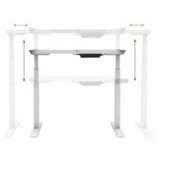 Monoprice Height Adjustable Sit-Stand Riser Table Desk Frame - White With Electric Dual Motor, Compatible With Desktops From 43 Inches-87 Inches Wide