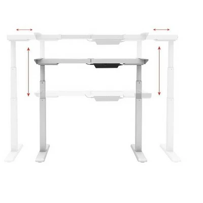 Monoprice Height Adjustable Sit-Stand Riser Table Desk Frame - White With Electric Dual Motor, Compatible With Desktops From 43 Inches-87 Inches Wide 3 Monoprice Height Adjustable Sit-Stand Riser Table Desk Frame - White With Electric Dual Motor, Compatible With Desktops From 43 Inches-87 Inches Wide