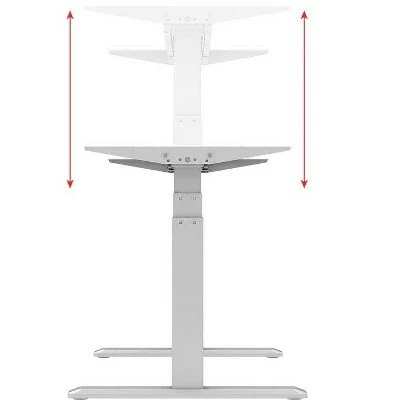 Monoprice Height Adjustable Sit-Stand Riser Table Desk Frame - White With Electric Dual Motor, Compatible With Desktops From 43 Inches-87 Inches Wide 5 Monoprice Height Adjustable Sit-Stand Riser Table Desk Frame - White With Electric Dual Motor, Compatible With Desktops From 43 Inches-87 Inches Wide - Image 3