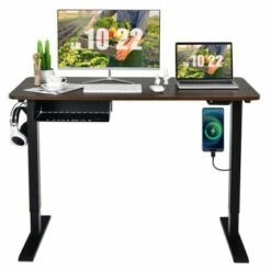 Costway 48'' Electric Standing Desk Height Adjustable w/ Control Panel & USB Port RusticWalnut 22 Costway 48'' Electric Standing Desk Height Adjustable w/ Control Panel & USB Port RusticWalnut -Outlet Desks Store unnamed file 9472