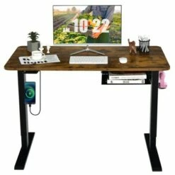 Costway 48'' Electric Standing Desk Height Adjustable w/ Control Panel & USB Port RusticWalnut 23 Costway 48'' Electric Standing Desk Height Adjustable w/ Control Panel & USB Port RusticWalnut -Outlet Desks Store unnamed file 9473