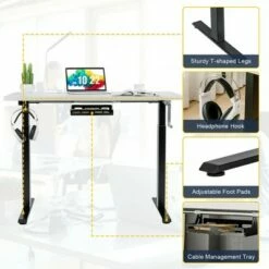 Costway 48'' Sit to Stand Desk Adjustable Standing Workstation w/ Crank -Outlet Desks Store unnamed file 9500