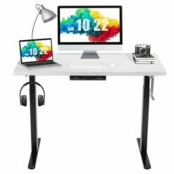 Costway 48'' Sit to Stand Desk Adjustable Standing Workstation w/ Crank -Outlet Desks Store unnamed file 9504