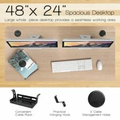 Costway 48'' Sit Stand Desk Adjustable Standing Workstation w/Crank Handle WhiteBlackGrey -Outlet Desks Store unnamed file 9515