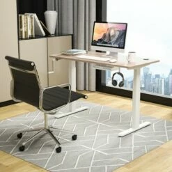 Costway 48'' Sit Stand Desk Adjustable Standing Workstation w/Crank Handle WhiteBlackGrey -Outlet Desks Store unnamed file 9518