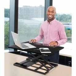 X-Elite Pro 28” Standing Desk Converter with Pneumatic Height-Adjustment - Black – Stand Steady -Outlet Desks Store unnamed file 9521