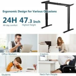 Costway Electric Adjustable Standing up Desk Frame Dual Motor w/Controller WhiteBlackGrey -Outlet Desks Store unnamed file 9533