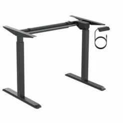 Monoprice Height Adjustable Sit-Stand Riser Table Desk Frame - Black With Electric Single Motor, Compatible With Desktops From 39in-63in Wide