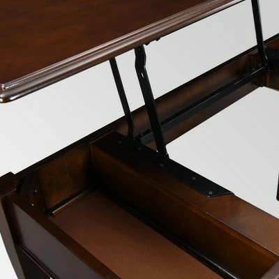 Rinehart Transitional Lift Top Standing Desk - Christopher Knight Home Dark Walnut 5 Rinehart Transitional Lift Top Standing Desk - Christopher Knight Home Dark Walnut - Image 3