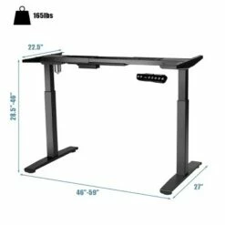 Costway Electric Stand Up Desk Frame Single Motor Height Adjustable w/ Controller WhiteBlack